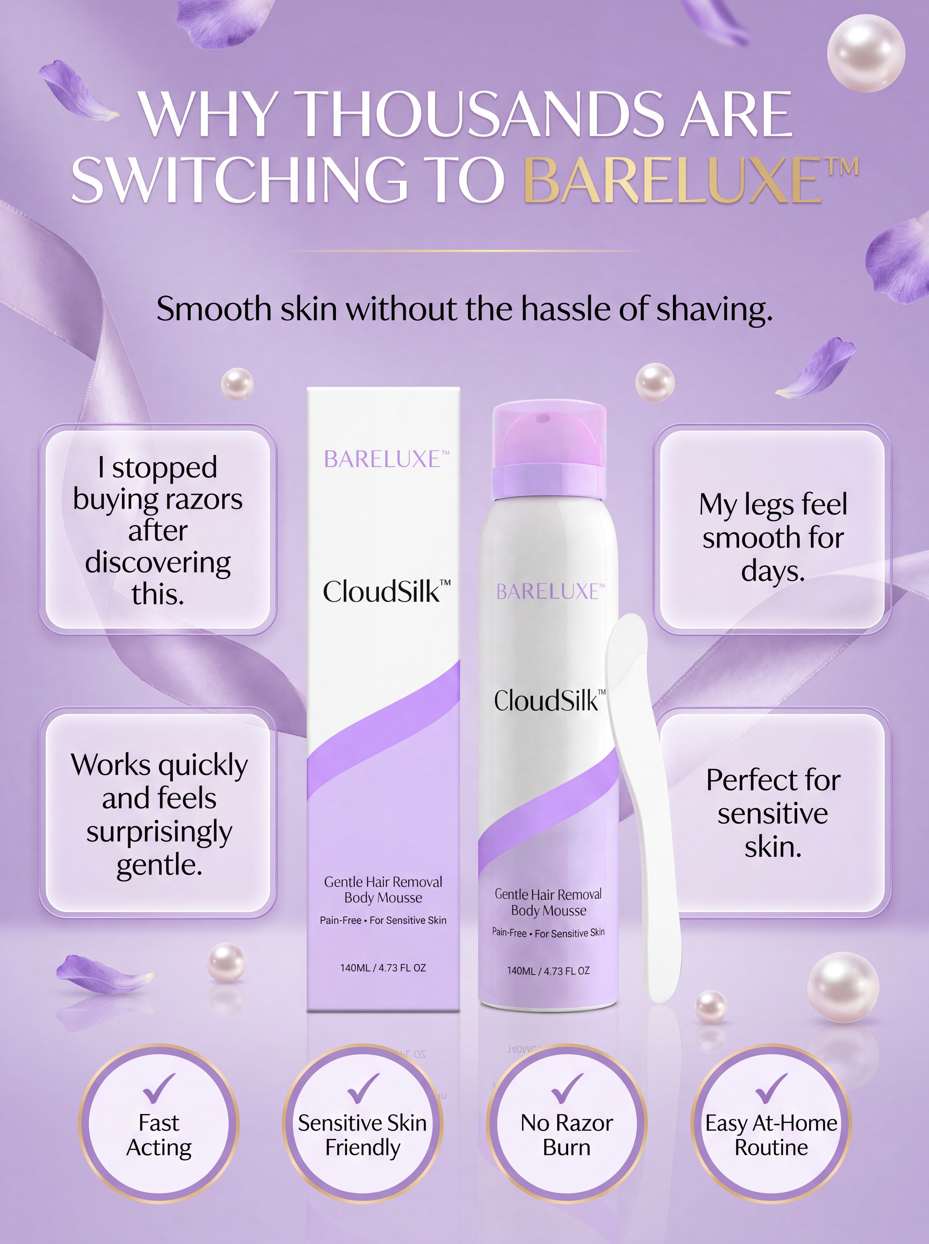 BareLuxe CloudSilk - Smooth Skin Less Effort